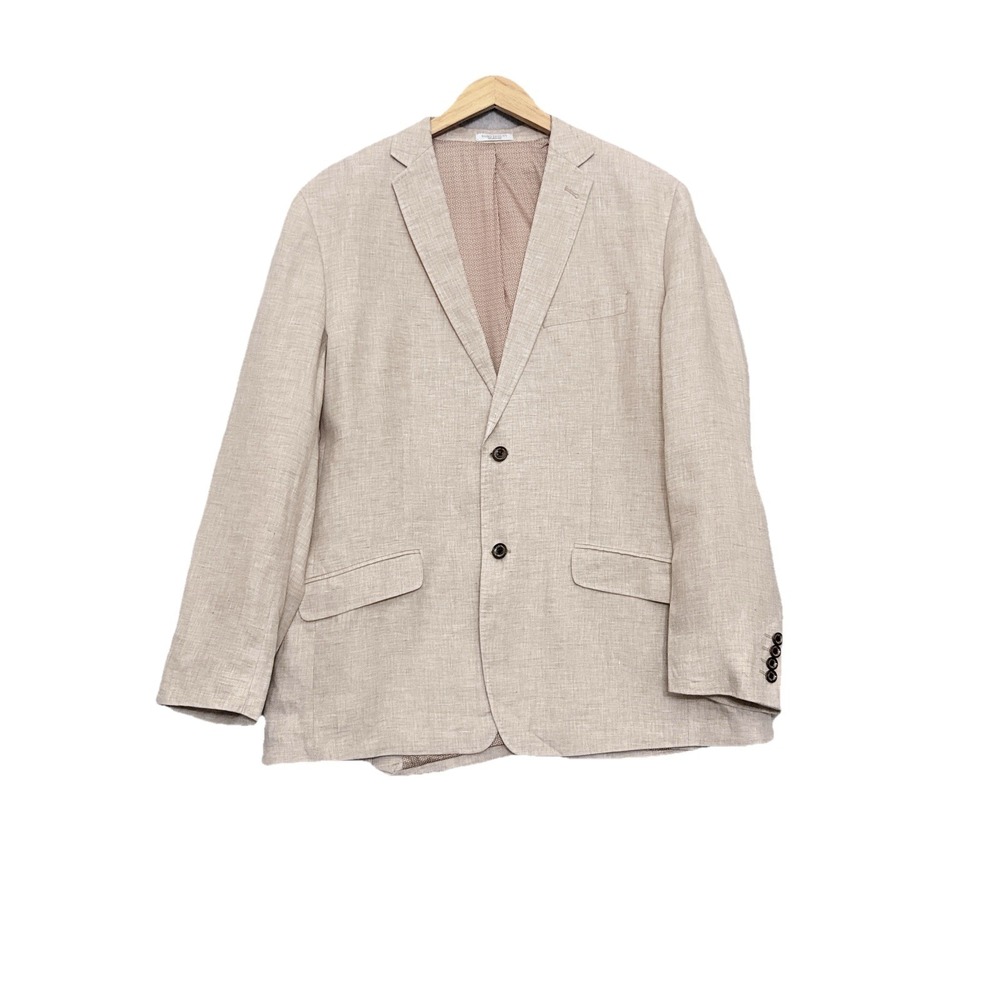 Murano Baird McNutt 100% Linen Sport Coat Blazer Mens XL Tan Beige Two Button